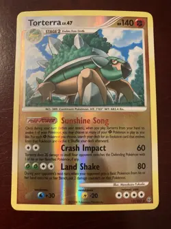 Torterra LV. 47 11/100 Stormfront Reverse Holo Rare 2008 Pokemon TCG Card NM - Image 1