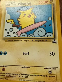 Pokemon Black Star Promo, Surfing Pikachu/#28 (NM-) - Image 2