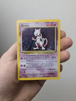 Pokemon Mewtu (Mewtwo) 10/102 Base Set Holo Vintage WOTC LP German - Image 1