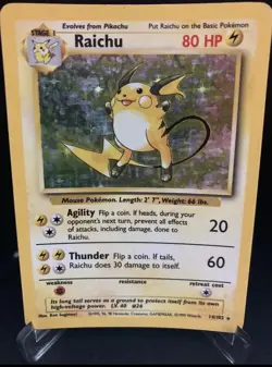 Pokemon TCG Raichu Base Set 14/102 Holo Rare - Image 1