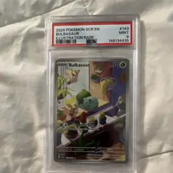 Pokemon Bulbasaur Illustration Rare Holo Sv07: Stellar Crown 143/142 PSA 9 2024 - Image 1