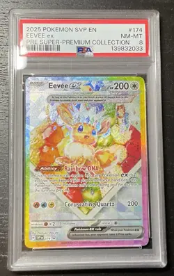 2025 POKEMON SVP EN-SV BLACK STAR PROMO #174 EEVEE EX PSA 8 - Image 1
