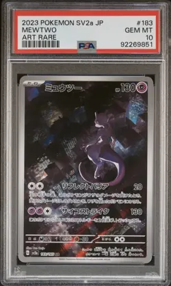 PSA 10 GEM MINT 2023 POKEMON SV2a POKEMON 151 JAPANESE MEWTWO ART RARE 183/165 - Image 1