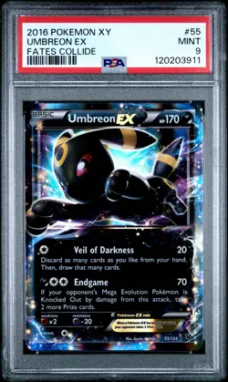 2016 POKEMON XY FATES COLLIDE #55 UMBREON EX PSA 9 - Image 1