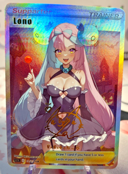 Waifu Pokemon Iono Beautiful Full Art Halloween Holo Series NM - Image 2