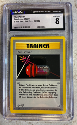 1999 POKEMON BASE SET PLUSPOWER 1ST EDITION #84 TRAINER - CGC 8 NM MT/MINT - Image 2