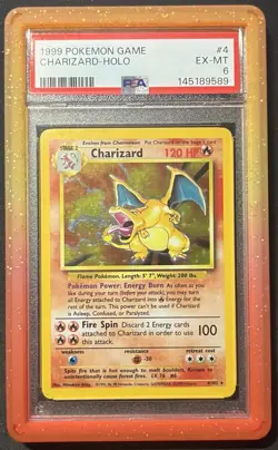 Charizard 4/102 Holo Rare (PSA 6) Unlimited [Base Set] Pokemon TCG English - Image 1