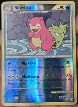 Pokemon SLOWBRO 52/123 Reverse Holo (2010 HeartGold SoulSilver) MP - Image 2