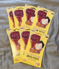 7 SLEEVED BOOSTER BLISTER PACK LOT - One Piece OP-07 500 YEARS IN THE FUTURE - Image 1