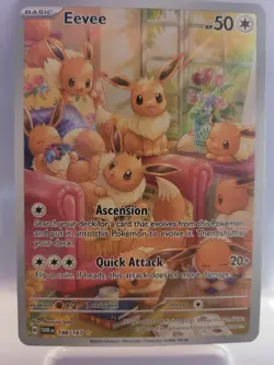 Pokemon Eevee 188/167 Illustration Rare Full Art Holo Twilight Masquerade HP 50 - Image 1