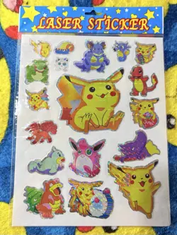 Pokemon Holo Pikachu Vintage Sticker Sheet Pocket Monsters Vending Machine 1998 - Image 4