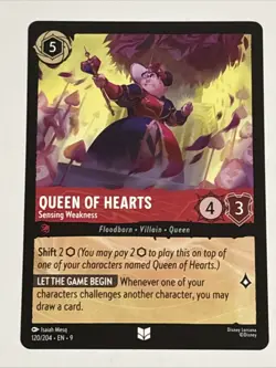 Disney Lorcana Fabled Queen of Hearts Sensing Weakness 120/204 NM - Image 1