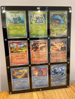 Pokemon TCG 151 Kanto Evolutions 9 Cards Display - Charizard Venusaur Blastoise - Image 1