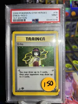 Pokemon TCG Erika Trainer Card 16/132 Holo Rare Gym Heroes - Image 1