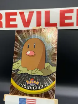 #50 Diglett Holo Series 1 Topps - Pokemon Card Damage - HP - Image 3