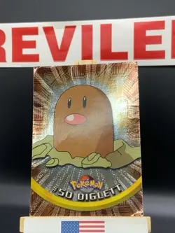 #50 Diglett Holo Series 1 Topps - Pokemon Card Damage - HP - Image 5