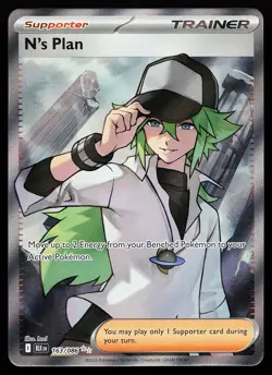 N's Plan 163/086 Ultra Rare Black Bolt Pokemon Card - Image 1