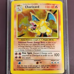 Pokemon Charizard 4/102 Base Set Holo Rare 1999 Stage 2 Card English - Image 1