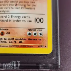 Pokemon Charizard 4/102 Base Set Holo Rare 1999 Stage 2 Card English - Image 4