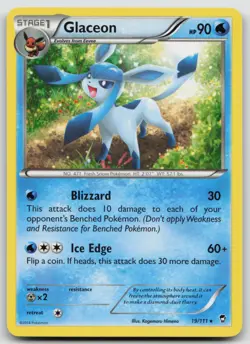 Pokemon Card Glaceon Rare XY - Furious Fists 19/111 - Image 1