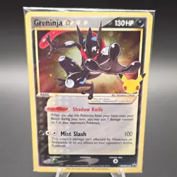 Pokemon Greninja Promo Card 25th Anniversary Sealed Pack Shadow Knife 130 HP - Image 1