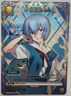 Union Arena Trading Card TCG Rei Ayanami Foil UE15BT/EVA-1-003 U Bandai - Image 1