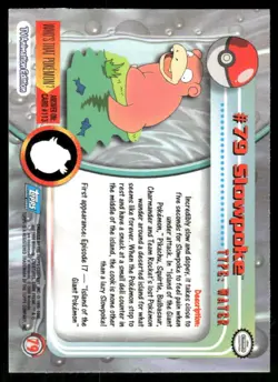 Pokemon Cards Slowpoke #79 Topps Trading Cards Series 2 NM *1 - Image 2