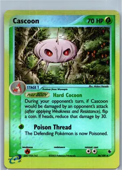 Cascoon 26/109 Ex Ruby and Sapphire Reverse Holo 2003 E Series Pokemon Card - Image 1
