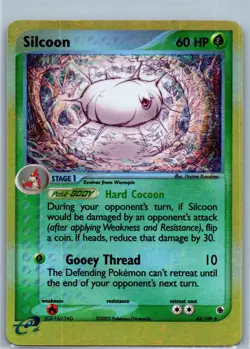 Pokemon Card - Silcoon Ruby and Sapphire 43/109 Uncommon Reverse Holo 2003 - Image 1