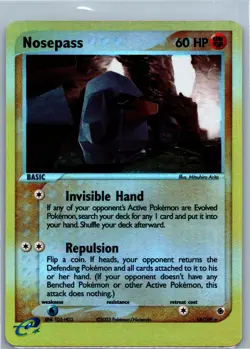 Pokemon Card - Nosepass 18/109 - Rare Reverse Holo Ex Ruby & Sapphire 2003 - Image 1