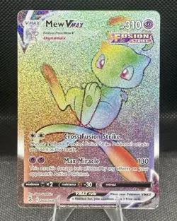 Pokemon Fusion Strike Mew VMAX 268/264 Secret Rainbow Rare NM - Image 1