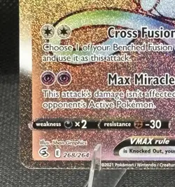 Pokemon Fusion Strike Mew VMAX 268/264 Secret Rainbow Rare NM - Image 3