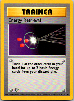 Energy Retrieval #81/102 1st Edition Trainer Base Set Pokemon TCG Near Mint - Image 1