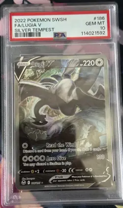 2022 Pokemon SWSH Lugia V 186/195 Alt Art Silver Tempest GEM MINT PSA 10 - Image 3