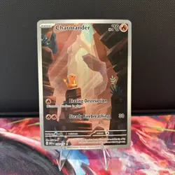Pokemon Charmander Illustration Scarlet & Violet 151 Holo Card 168/165 Sv: Rare - Image 1