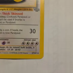 Pokemon TCG 1st Edition Snorlax Jungle Rare Regular 27/64 1999 Wizards, vintage! - Image 3