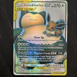 Pokemon Eevee & Snorlax GX TAG TEAM Ultra Rare Holo Team Up 171/181 Card - Image 1