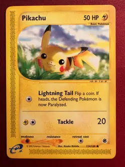 PIKACHU 124/165 Expedition nonholo E-Series Pokemon TCG card NM Near Mint - Image 1