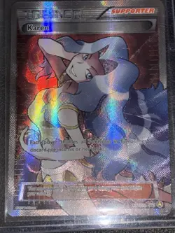 Pokemon TCG Karen XY177a Supporter Alternate Full Art Holo Promo LP Light Play - Image 2