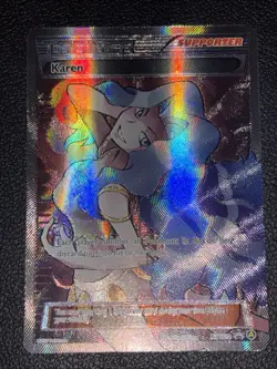 Pokemon TCG Karen XY177a Supporter Alternate Full Art Holo Promo LP Light Play - Image 3