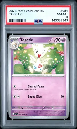 2023 POKEMON OBF EN-OBSIDIAN FLAMES #084 TOGETIC PSA 8 - Image 1