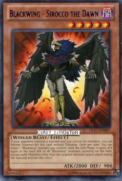 YU-GI-OH BLACKWING - SIROCCO THE DAWN PROMO BRONZE RARE NM/MINT DL17-EN007 - Image 1