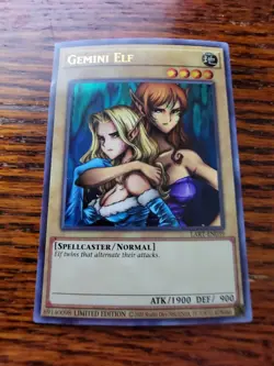 Yu-Gi-Oh! TCG X1 Gemini Elf - LART-EN039 - LP - Ultra Rare - Promo Lost Art - Image 1