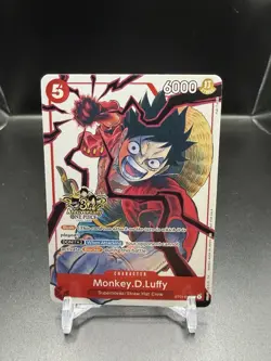 One Piece TCG Monkey D. Luffy 3rd Anniversary Promo Alt Art ST01-012 - Image 1