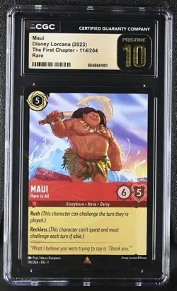 Disney Lorcana Maui The First Chapter Enchanted CGC PRISTINE 10 - Image 1
