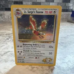 Pokemon Lt. Surge's Fearow Holo Gym Heroes 70 HP Rare Card 7/132 - Image 1