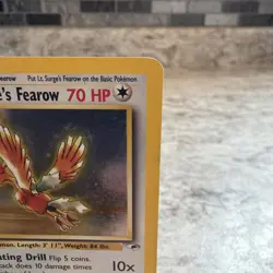 Pokemon Lt. Surge's Fearow Holo Gym Heroes 70 HP Rare Card 7/132 - Image 4