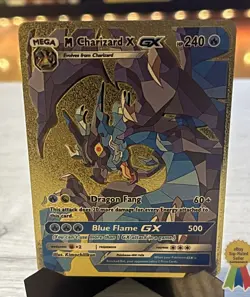 🔥Mega Charizard X GX Gold Pokemon Card Collectible Gift/Display - Image 1