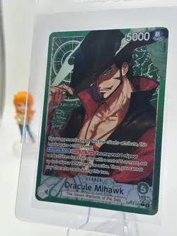 Bandai Dracule Mihawk Leader One Piece Card Game OP14-020 alt art - Image 2