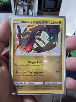 Pokemon TCG Shining Rayquaza Card Shining Legends Holo Rare 56/73 LP Condition - Image 1